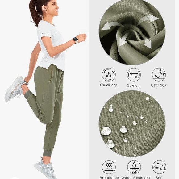 2X New Northyard Ladies Atletic Casual Jogger Exercise Pants w/pockets-Army Grn - Picture 1 of 15